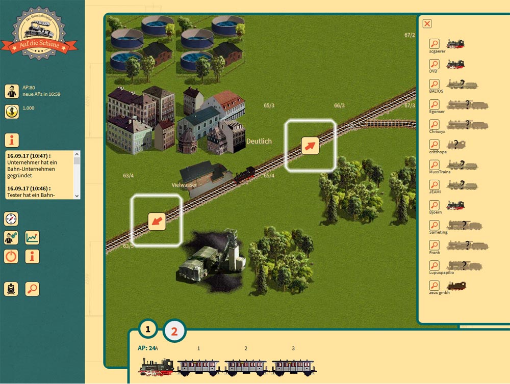 Mit dem Zug zum Bahnhof fahren